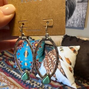 Silver and Green Earrings